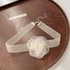 Soft Flower Tie Cravat Necklace Wedding Jewelry Gift for Women Teens Girls