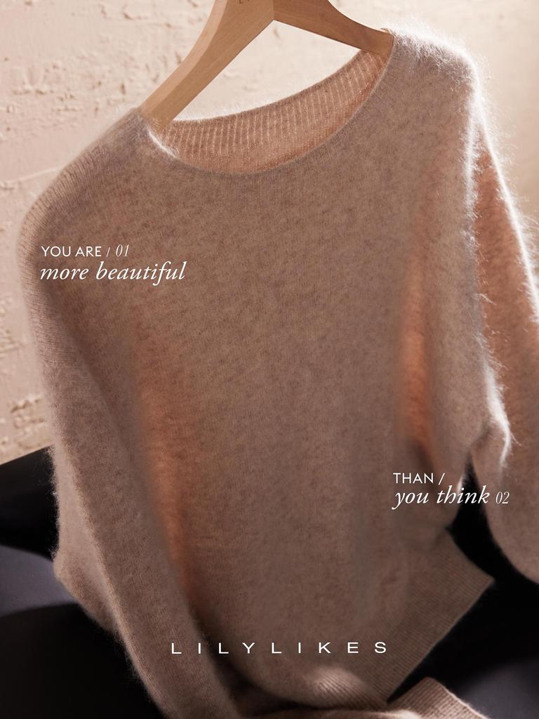 High-End Mulberry Silk Cashmere Brushed Knitwear - Quiet Luxury Style