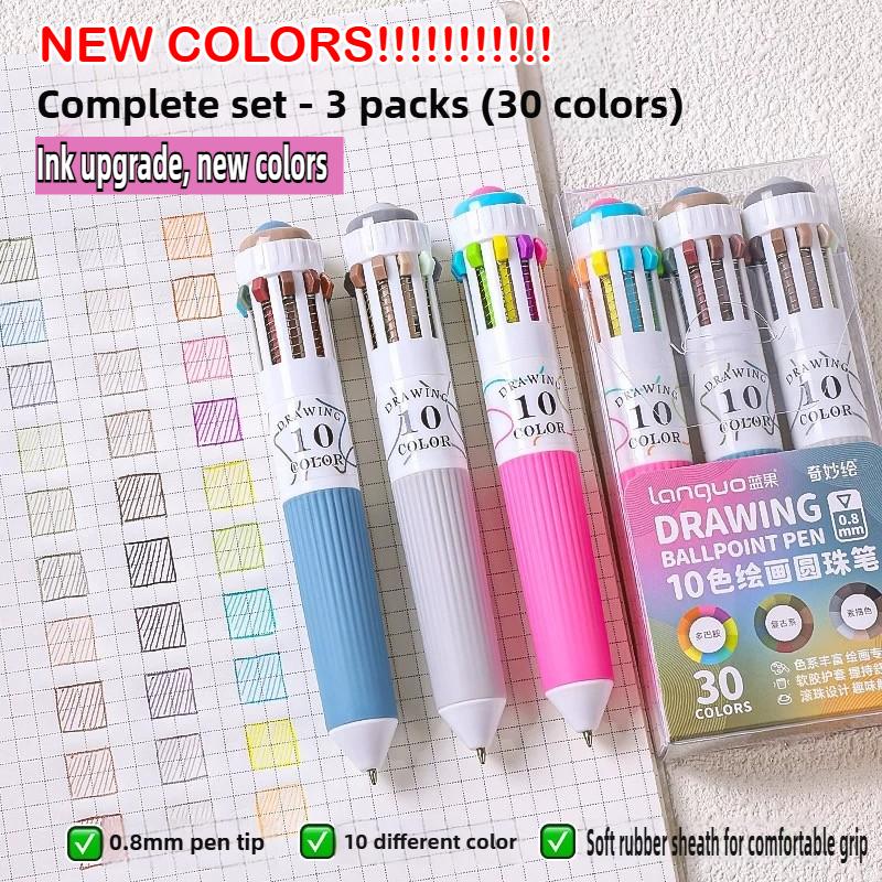 Languo 146/10 Color Ballpoint Pen 0.8mm Cartoon Soft Grip Press for Drawing Multicolor Writing Pen Office School Supplies