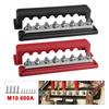 3/8" 8 Stud Power Distribution Block Bus Bar with Cover 600A Electrical Terminals Block for Marine Boat RVs Car