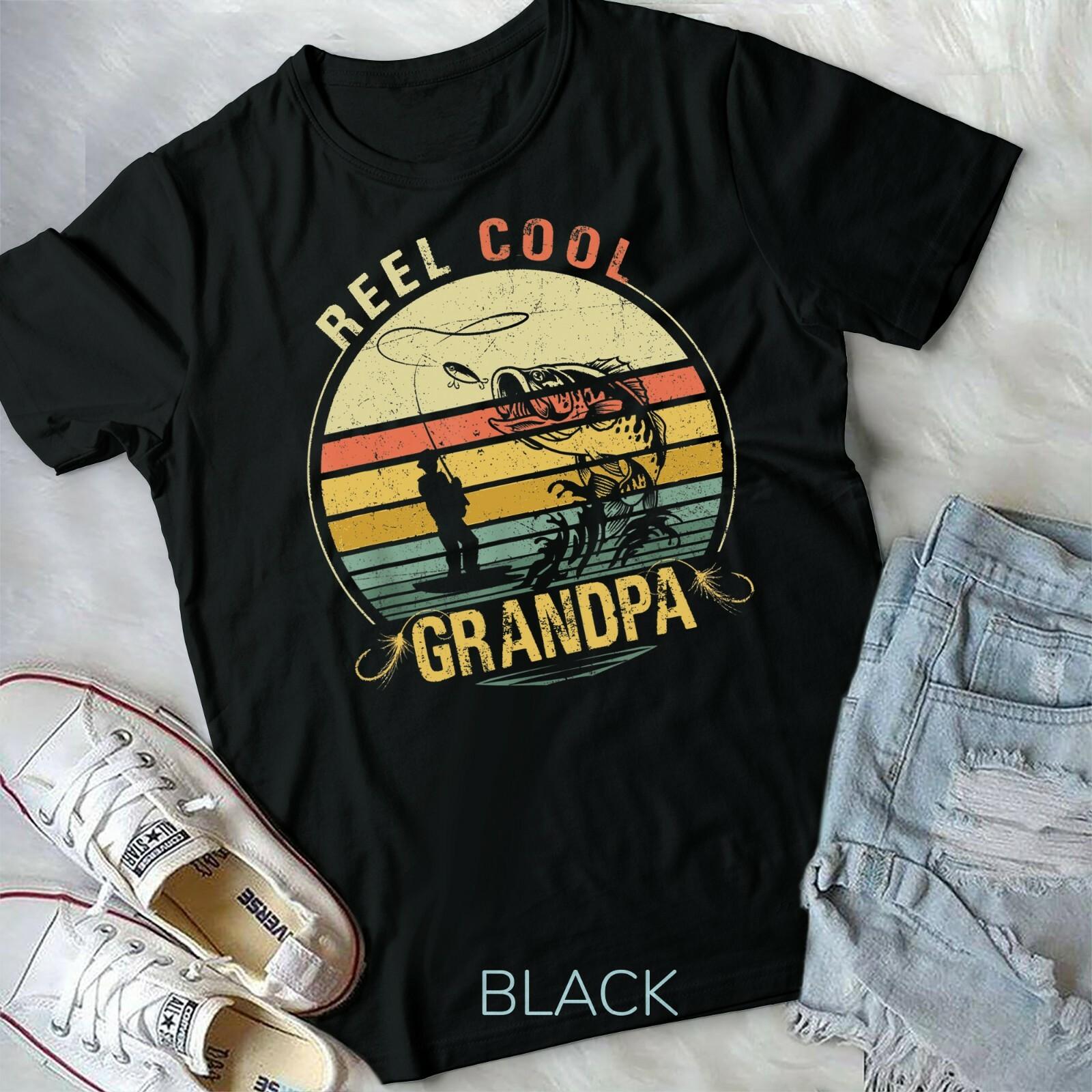 Mens Reel Cool Grandpa Shirt Funny Valentine Fathers Day Unisex Youth T-shirt XXXXL
