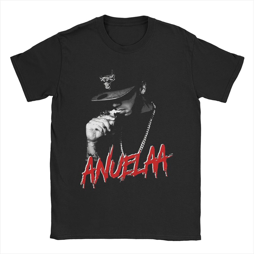 Anuel AA Real Hasta La Muerte T-Shirts Men Rapper Music Novelty 100% Cotton Tee Shirt Round Neck Short Sleeve T Shirt Clothes
