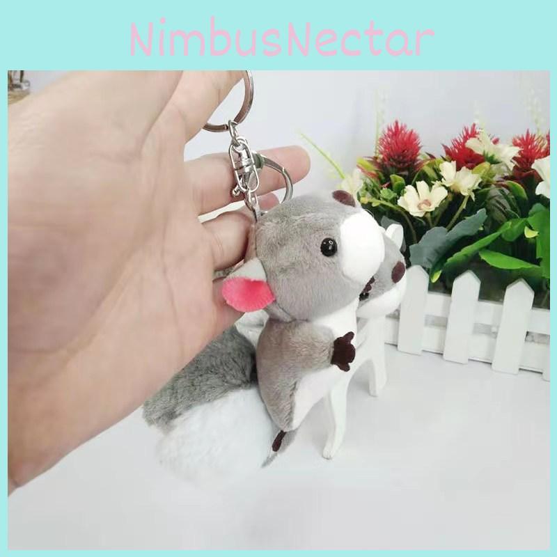 Delightful Gray Squirrel Plush Keychain Cute Accessory For Cars And Personalized Gifts