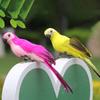 Simulation Papagei 3D eingebettete Augen echte Feder kreative künstliche Vogelfigur Garten Rasen Ornament für Schaufenster