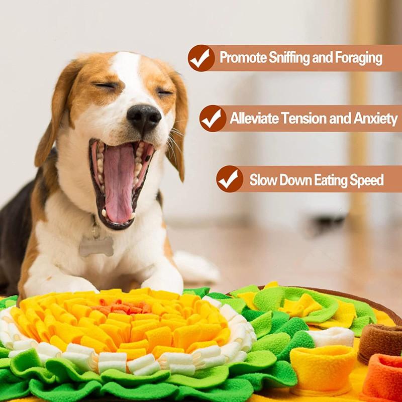Dog Snuffle Mat Slow Feeding Mental Stimulation - Washable Fleece Puzzle Toy Dogs Cats 64x43cm