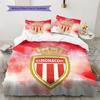 AS Monaco Football Club  Pattern Bedding Quilt Set  Home Decoration  Gift (1 * duvet cover + 2 * pillowcase  without core)