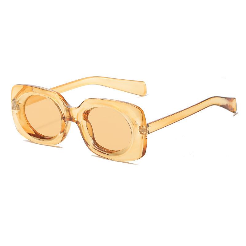 Square Sunglasses Street Shot Fashion Women'S Sunglasses High-End Macarons Thick Frame Oval Glasses Men
