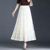 Mesh Half Skirt Autumn Half Skirt Lace Lace Long Skirt A-line Pleated Cake Skirt