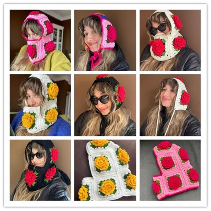 Neue handgefertigte gehäkelte polygonale lustige Pullovermütze, modische und personalisierte Erwachsenenmütze