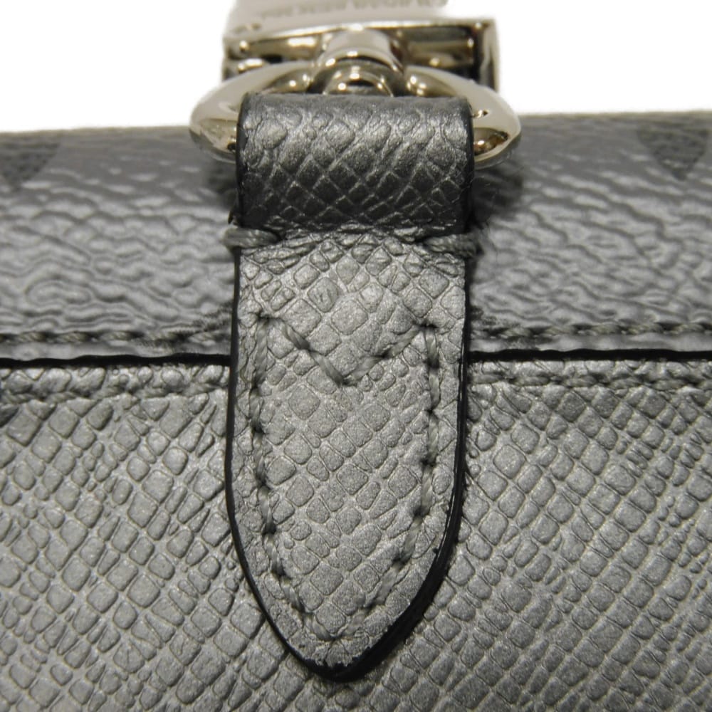 Used 12564 Earphone Pouch M77285 7950 LV Logo Flower Airpods Pro Case with Key Hook, Taiga Rama Monogram Silver Men's