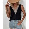 Summer Women's T-shirt Vest V-neck Sleeveless Simple Solid Color Undershirt Female Tops