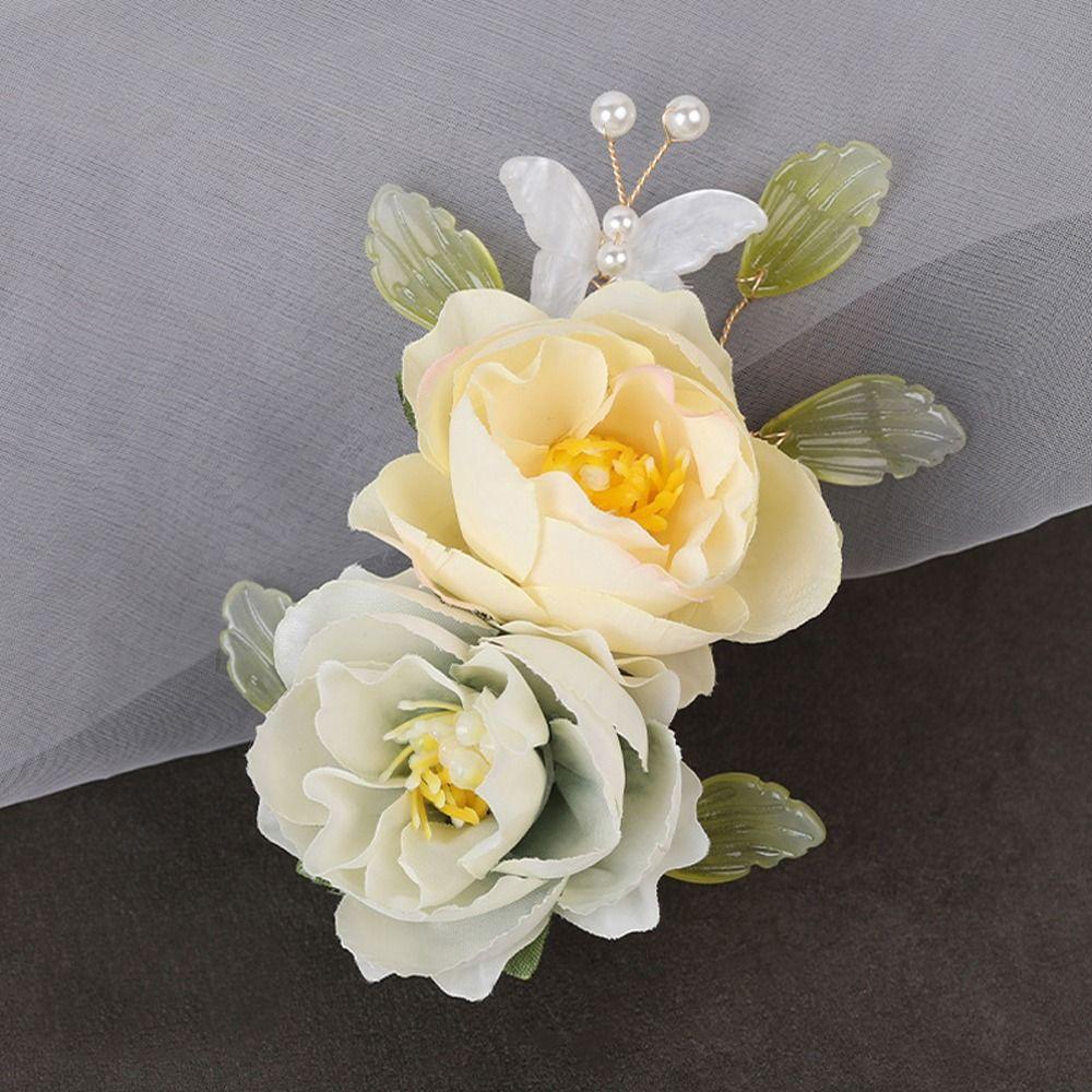 Chinese Style Flower Duckbill Clips Women Hair Clips Barrettes Korean Hairpins Bride Headdress