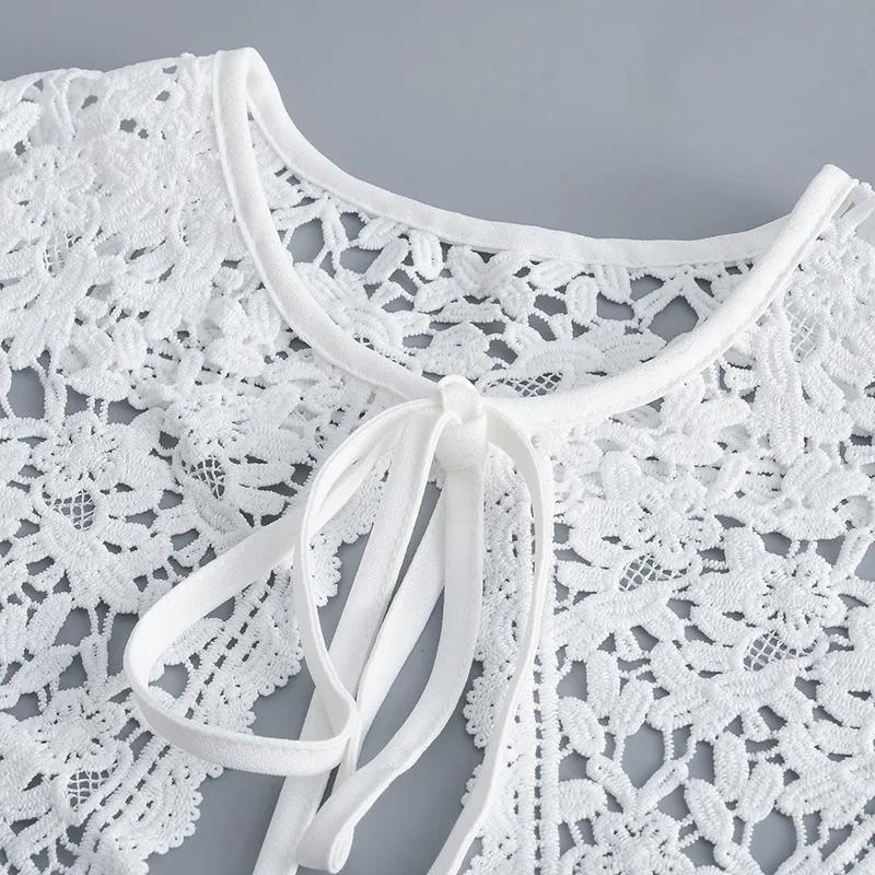 Sweet Shirt Detachable Collar Shawl for Women White Big Lapel Shoulder Wraps Small Cape Fake Collar False Collar Girls Fuax Cols