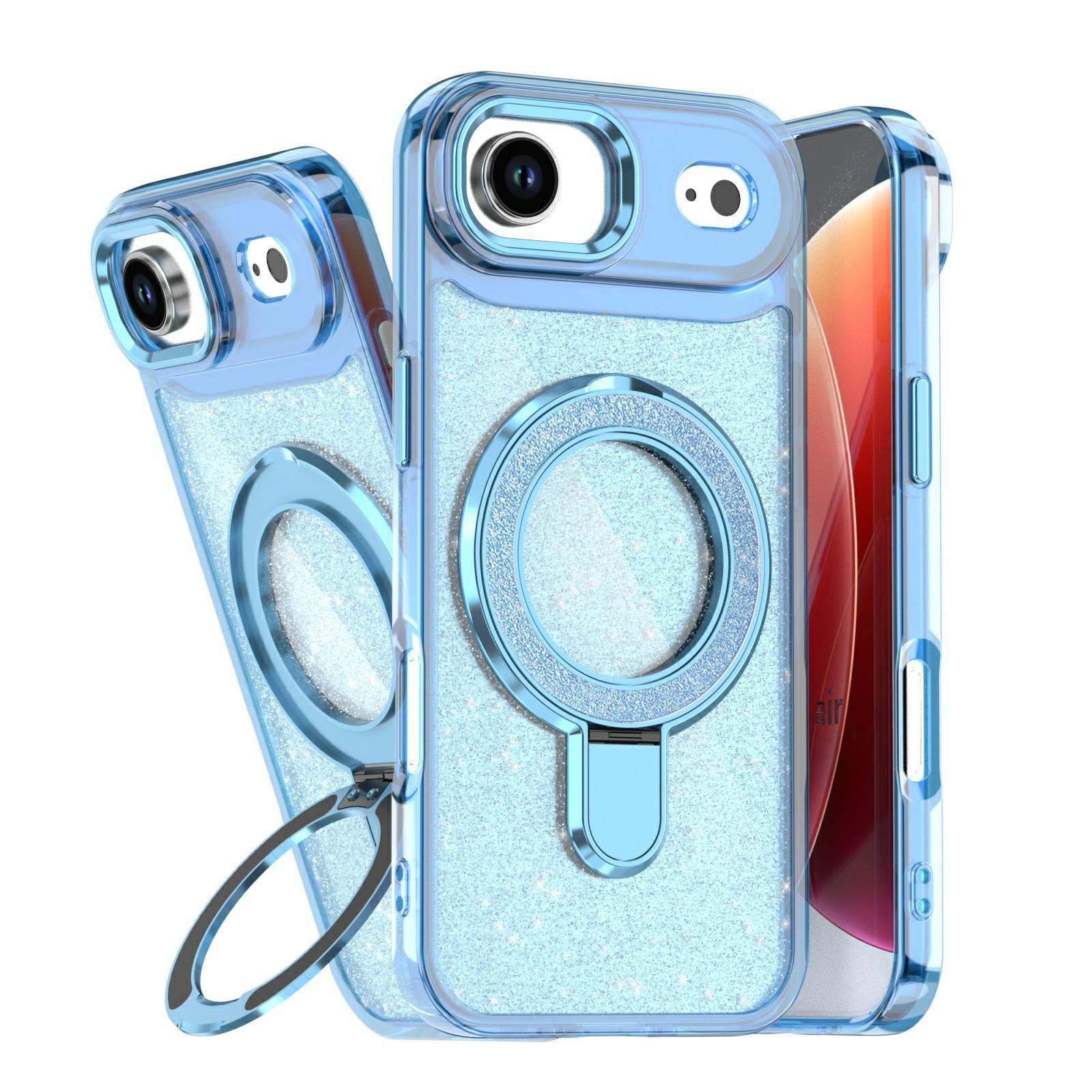 

For iPhone Air Case Glitter Design TPU + PC Kickstand Phone Protector