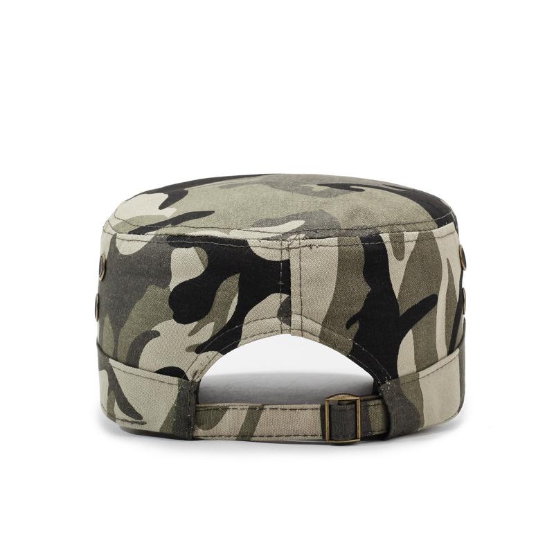 Vår Höst Herr Flat Top Hatt Kamouflage Utomhus Sportkeps Broderad Bokstav Solskyddshatt