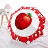 1pc Apple Red Pattern Automatic Opening and Closing Folding Umbrella with 8 Iron Ribs - Portable, Foldable for Travel Yy251124060