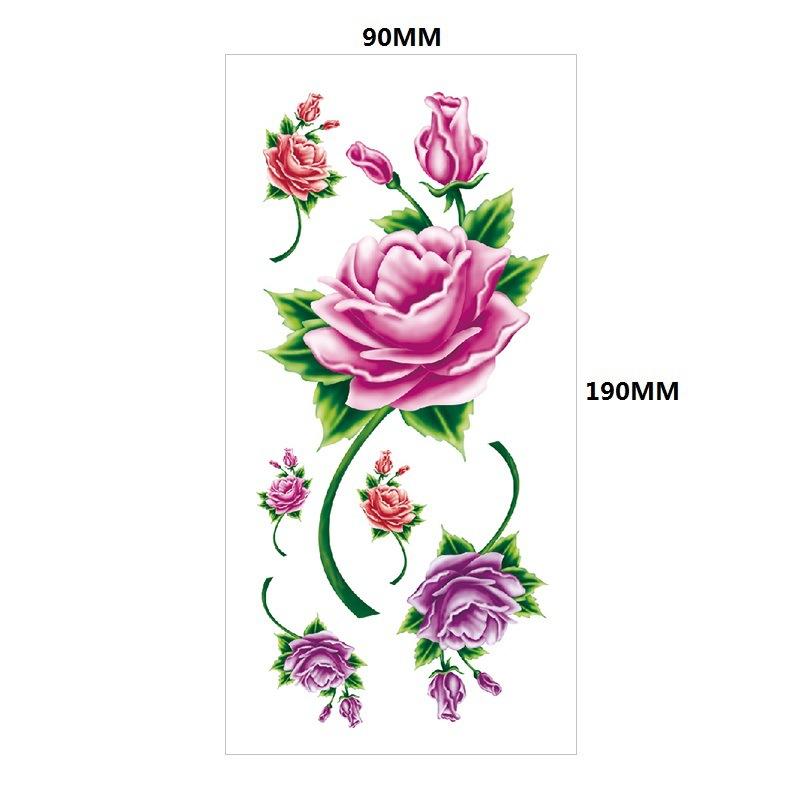 Water Transfer Phoenix Flower Colored Rose Waterproof Tattoo Sticker Set Simulation Tattoo Sticker