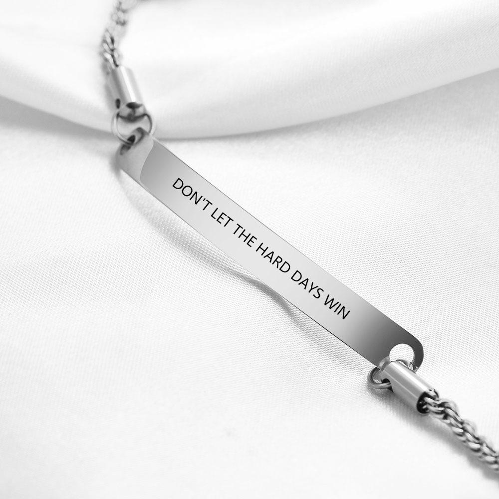 Custom Engraved Logo Gold Plated Stainless Steel 5mm Blank ID Bar Bracelet Inspirational Twisted Chain Bracelets