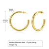 Waterproof Chunky Circle Hoop Earrings For Women, Gold Plated Stainless Steel Loop Earring 25/42/50/63mm