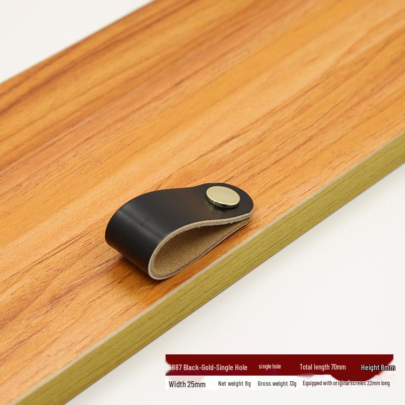 Brown Leather Handle for Cabinets, Wardrobes, Drawers, Boxes, and Luggage