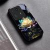 Crystal Lotus Art Black Glass Phone Case For Motorola Moto Edge 70 60 Fusion 50 Ultra 40 Neo 30 Pro 20Lite 60s Neo Black Cover