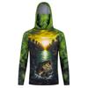 Mens UPF 50 Quick-Dry Fishing Hoodie With Face Cover Breathable Sun Protection Shirt Outdoor Angling Hiking Cycling