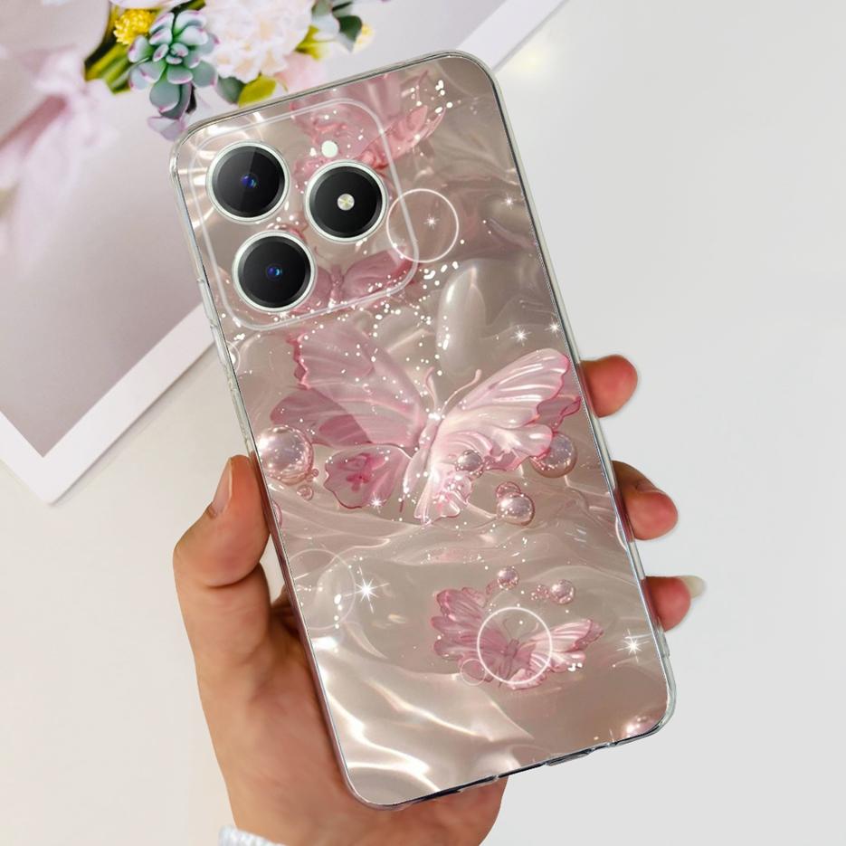 For Realme C61 Case RMX3939 Cute Panda Cartoon Painted Cover Soft Slim Phone Case For Realme C63 C 61 RealmeC61 RealmeC63 Bumper