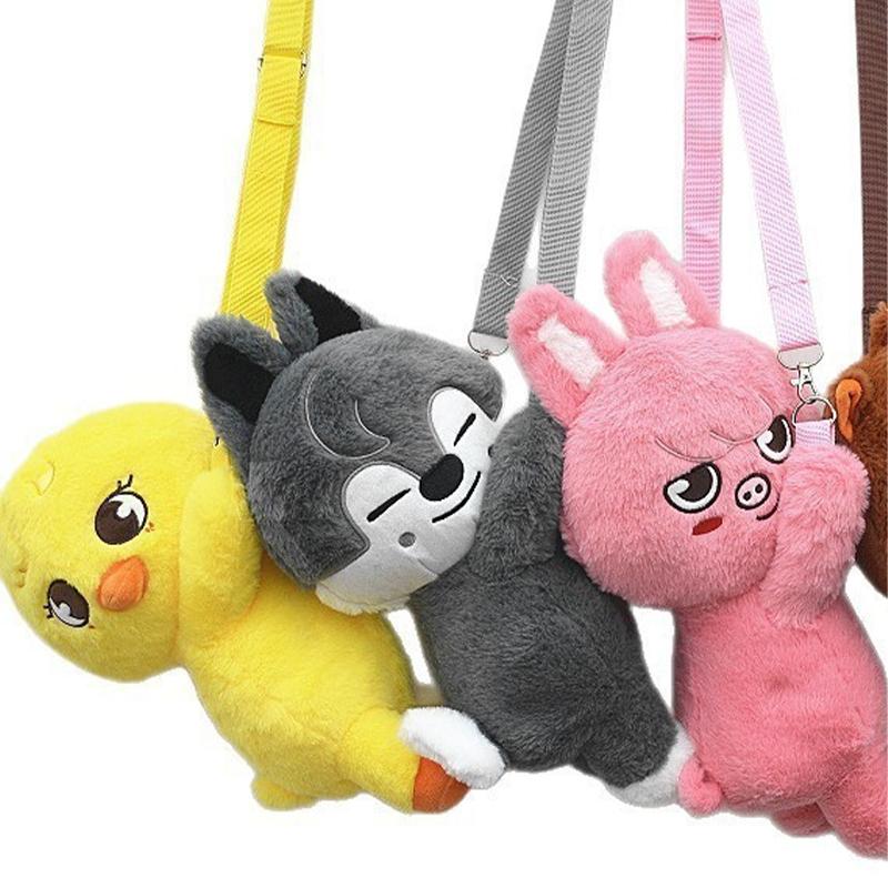 Stray Kids Crossbody Animal Bag Cartoon Plush Animal Doll Kawaii Children Adult Fans Gift K-POP SKZ bangchan felix