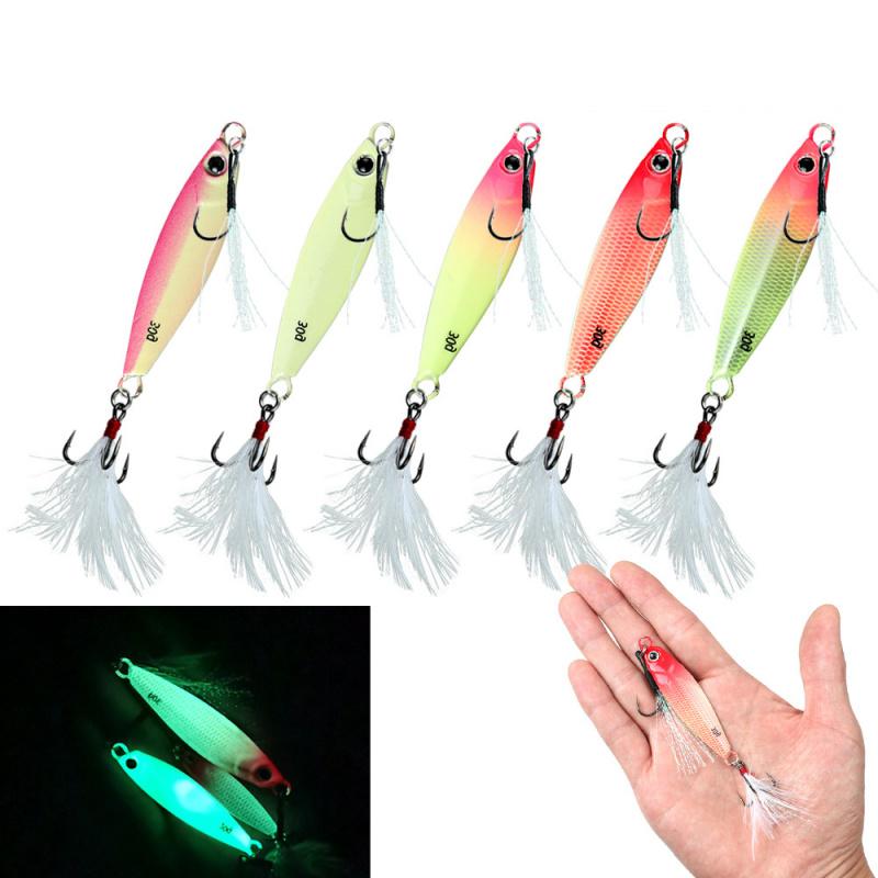 Luminous Jigging Lure for Long Casting7g30gFeather Hook Sea Fishing Floating Shore Mackerel Special Bait