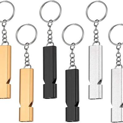 Sifflet de Survie d'Urgence à Double Tube Haute Fréquence pour Extérieur - Alliage d'Aluminium, Fort et Durable