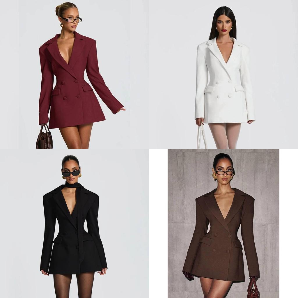 Elegant Deep V Neck Long Sleeve Dress With Highdensity Milk Silk For Business And Office Wear