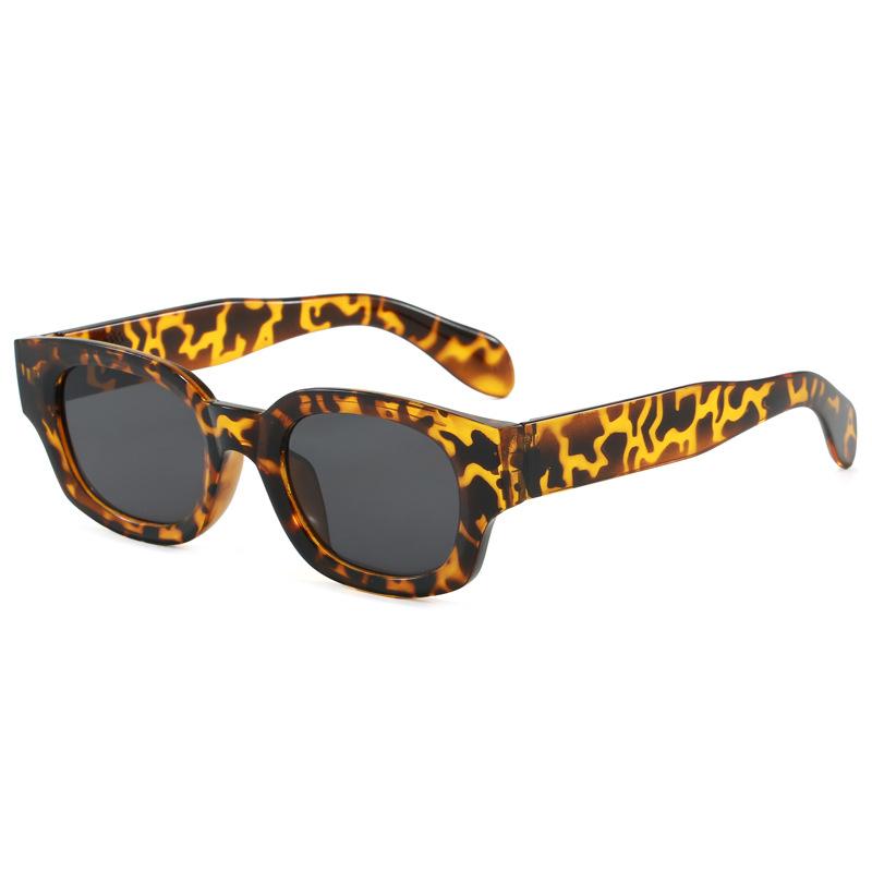 Premium sunglasses square round face sunglasses small frame thick edge trendy brand hip hop men's glasses