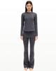 HOOPOE Signature Long Sleeve Bratop & Flare Fit Stretch Pants In Dot Print_Charcoal