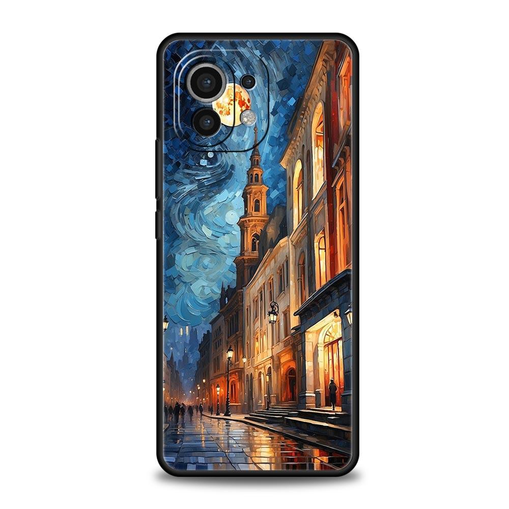 Gwieździsta noc van Gogh Etui na telefon do Xiaomi 14 13 12 11 Lite 13T 12T 11T Pro 9T Mi Poco X6 X5 M3 X3 Pro F5 F4 F3 5G Czarne Etui