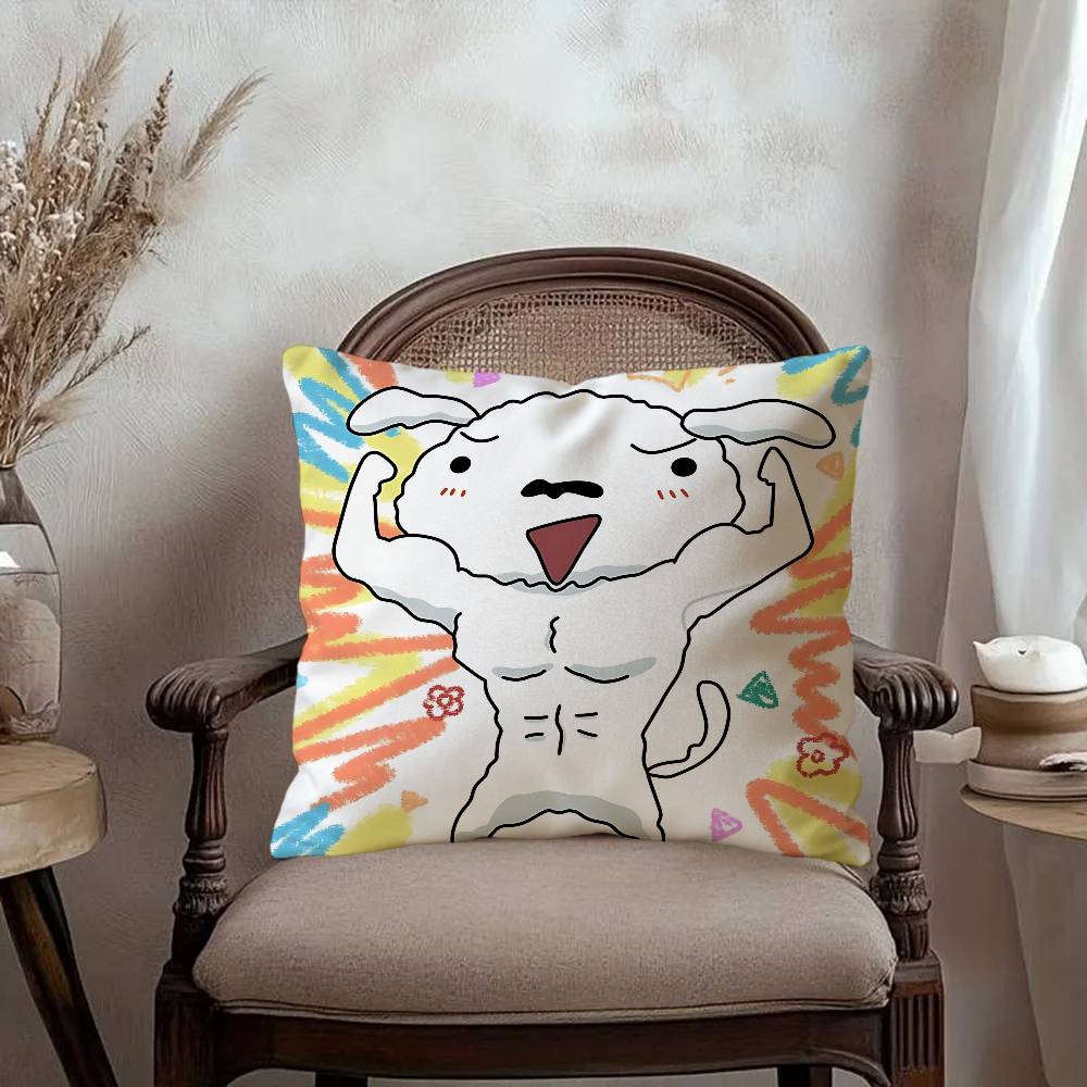 Cartoon C-Crayon S-Shin-chan Nohara Shiro Maple Design Cushion Cover Happy Autumn Harvest decor Holiday Decorati Pillow Cover