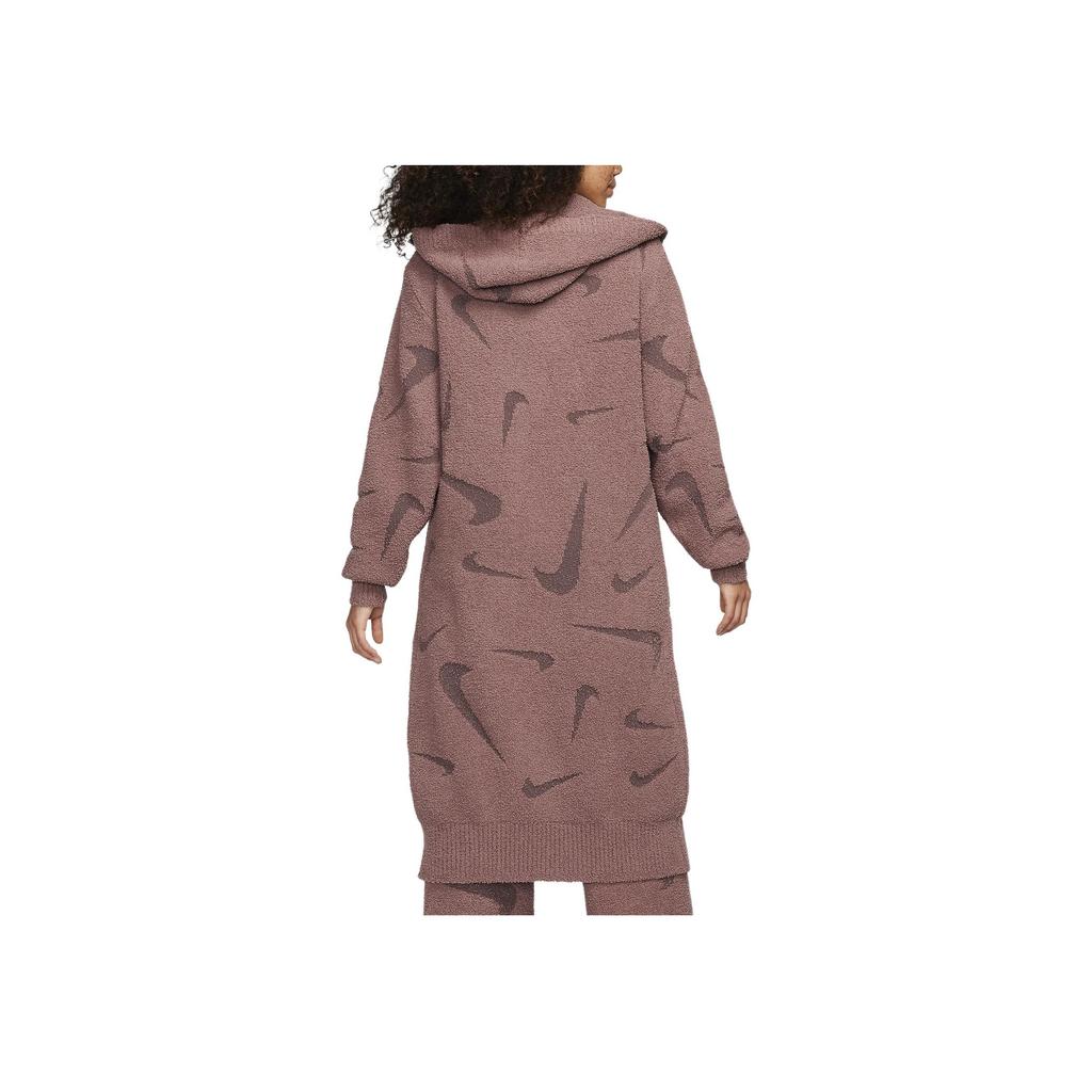 Nike Sportswear Phoenix Cosy Boucle All Over Logo Comfortable Simple Loose Long Knit Sweater Women tops Smoky-Purple FD4282-208