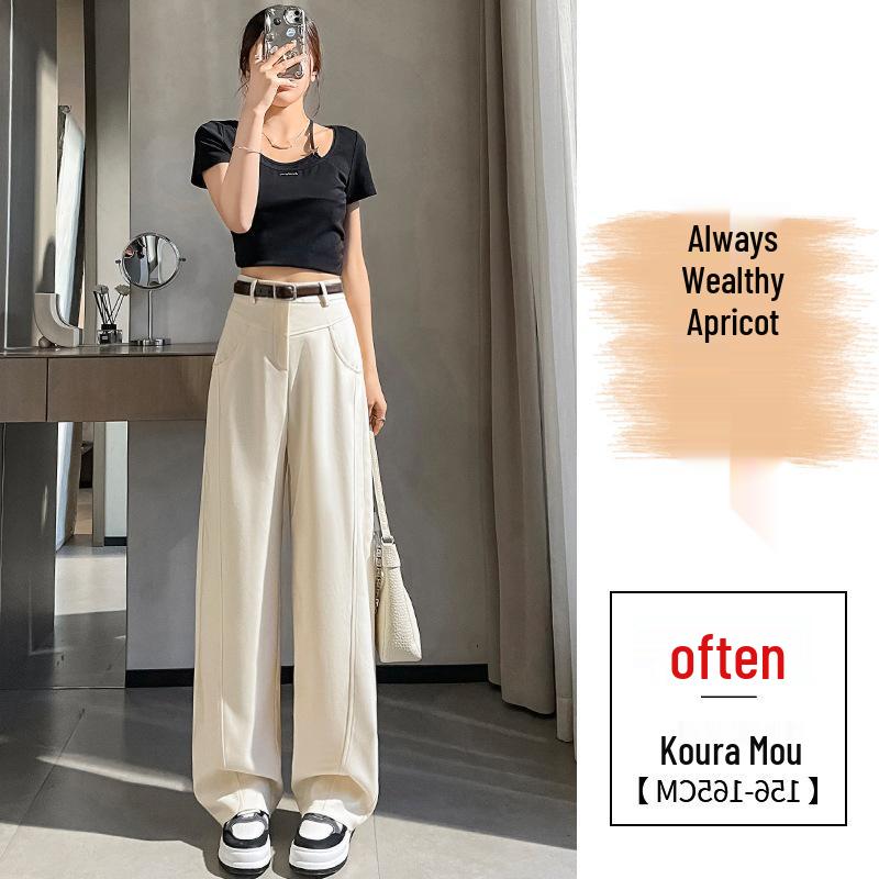 Women's Spring New High-Waisted Pants: Slim, Wide, Straight, and Floor-Length Styles