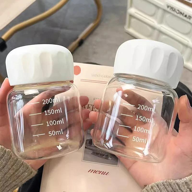 300Ml High Borosilicate Glass Water Cup Transparent With Scale Mini Fat Cup Portable Juice Mug Drink Container Travel Home Gift