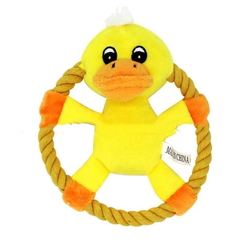 Chew Plush Toys for Dog Squeak Puppy Toy Cotton Rope  Flying Discs Toys Pet Toy Interact Training Throw Things for Dogs