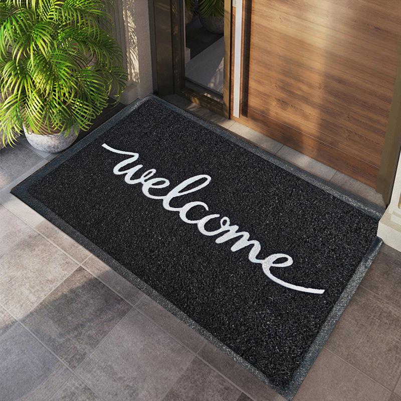 Simple Silk Circle Floor Mat Dirt-resistant Non-slip Entry Door Mat Scuff Soil Carpet