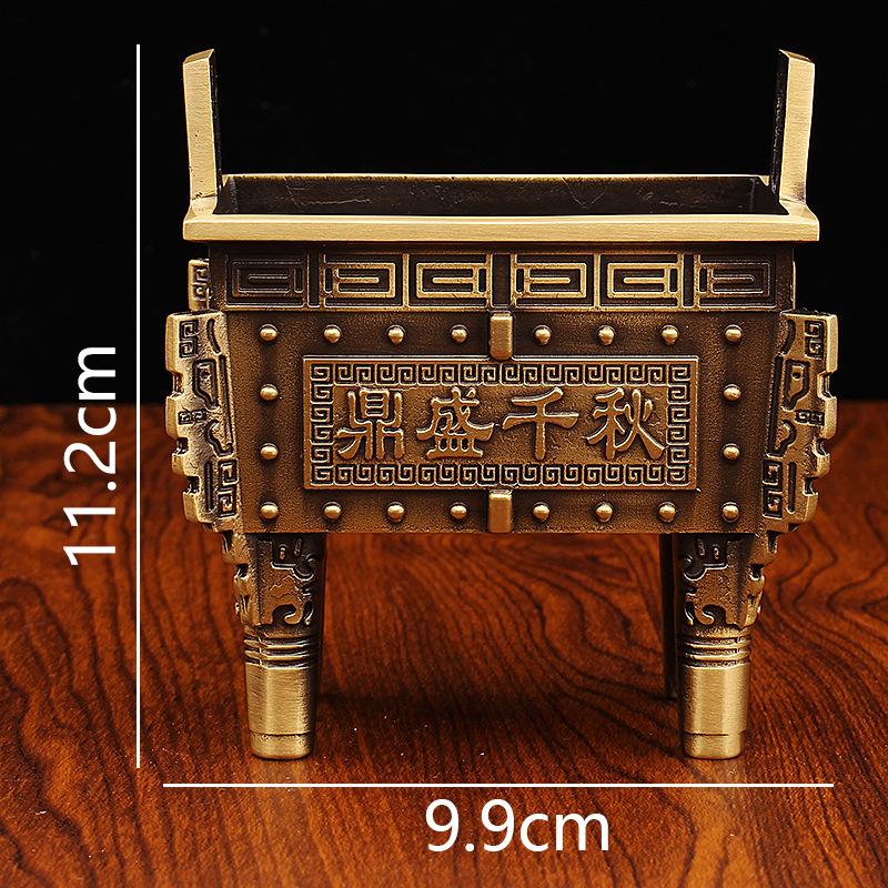 

Латунный треножник-украшение процветающий, треножник Цяньцю привлекает богатство, треножник Сыфан для дома, буддийский зал, медный курильница