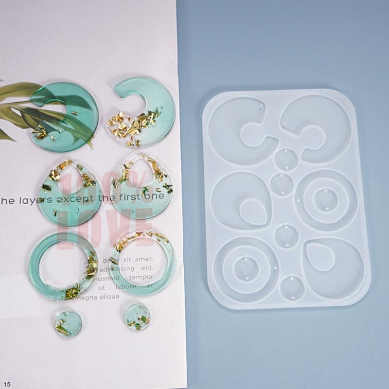 Crystal Epoxy Resin Mold DIY Crafts Jewelry Pendant Mold Handmade Multi-style Earrings Eardrop Danglers Silicone Mould
