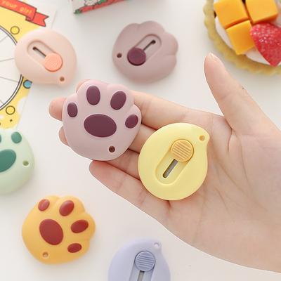 1 PC Adorable Cartoon Cat Claw Retractable Paper Cutter Utility Knives Office Supplies for School Office Home High Quality Practical Daily Use