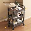Carbon Steel Kitchen Rolling Cart Multi-Tier Mobile Storage Shelf with Vegetable Fruit Basket Multifunctional Organizer for Home