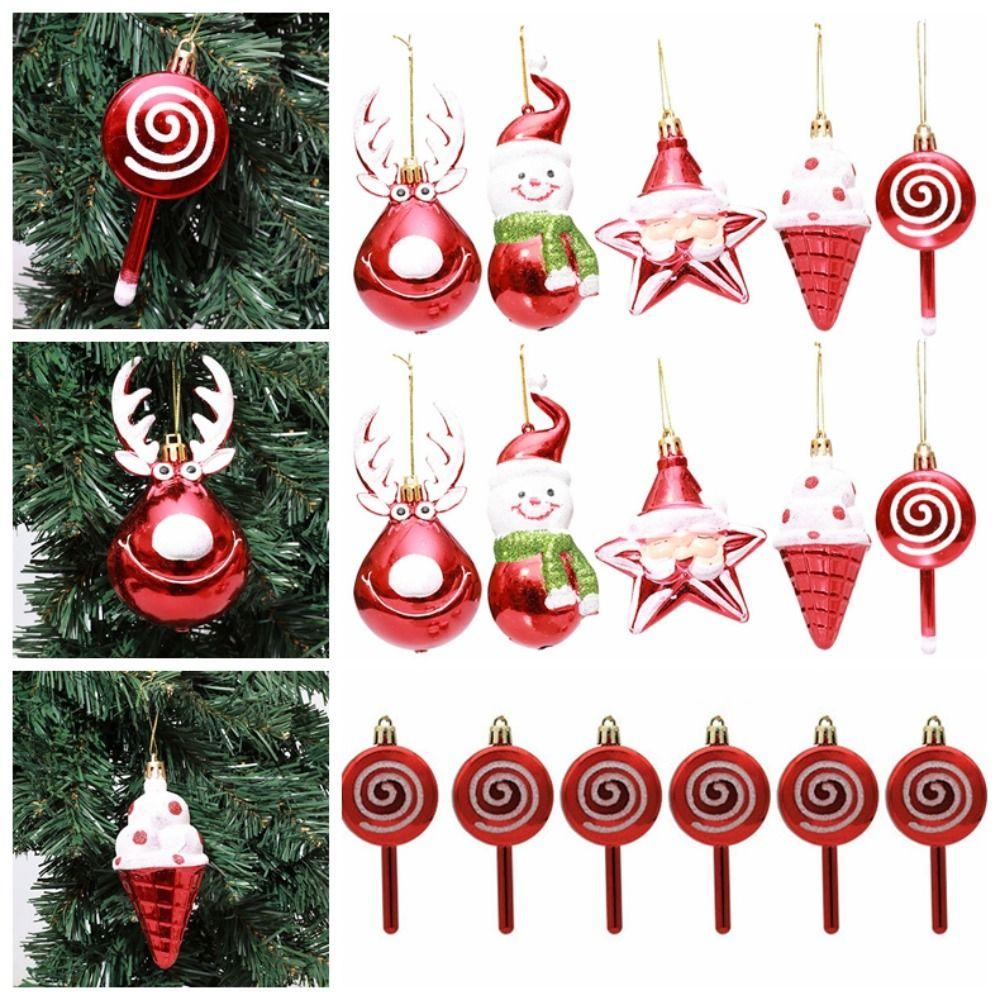 Electroplated Candy Pendant Plastic Xmas Tree Hanging Pendants Crafts Christmas Lollipop  Gift