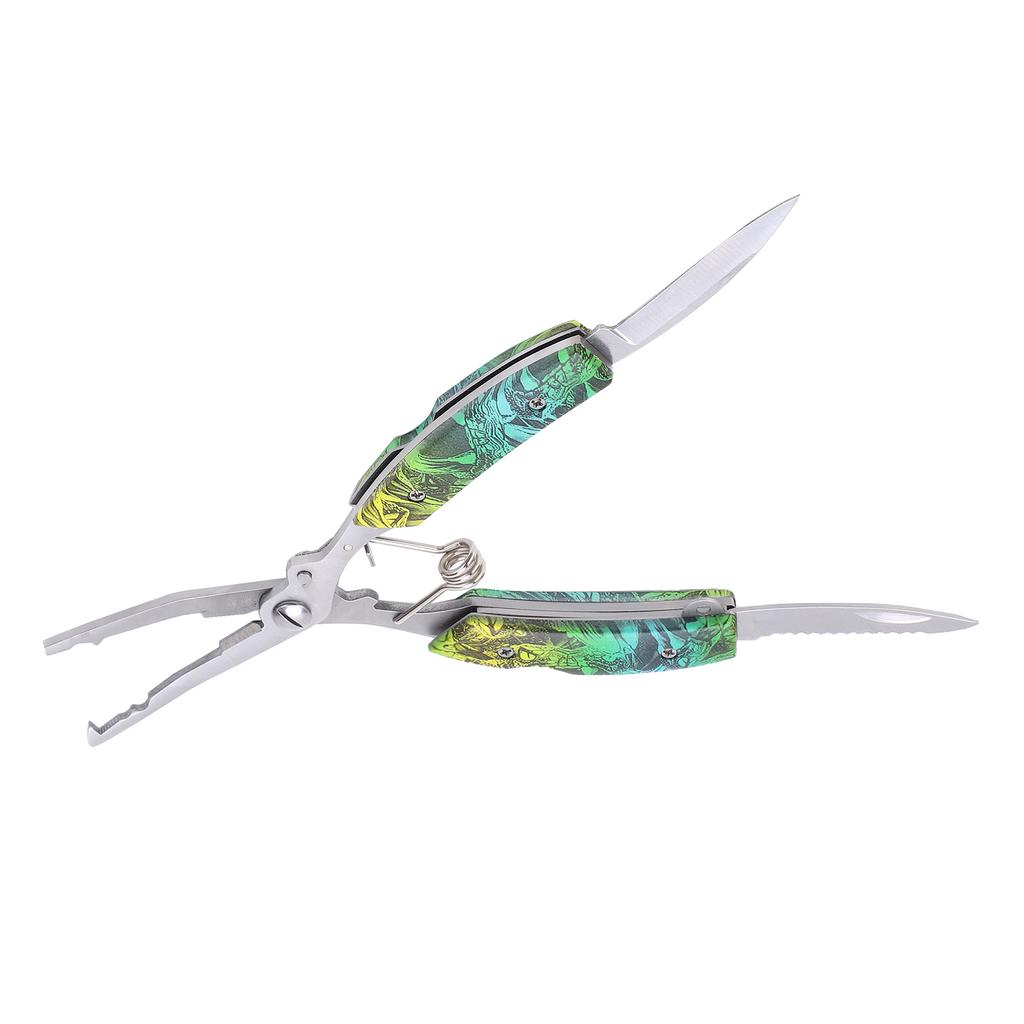 Multifunction Fishing Pliers Stainless Steel Fishing Scissors with 2 Blades Braid Line Cutters Hook Remover