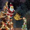 Solar Santa Claus Watering Can with LED Light Outdoor Decorative Solar Lights Solar Santa Claus Kettle Lights Outdoor Decor