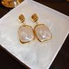 Baroque Natural Pearl Earrings Women's French Retro Temperament Stud Earrings Niche High-end Light Luxury Handmade Ear Jewelry