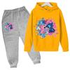 Casual Print Simple Suit Fashion Sweatshirt Loose Clothing Sets Kids Unisex