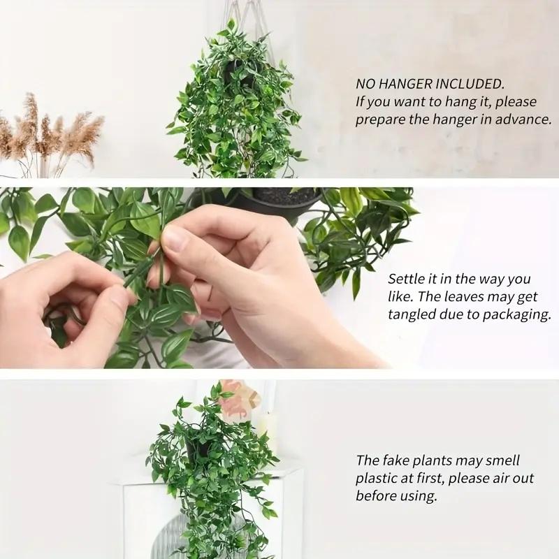 1Pc Artificial Hanging Plant Used for Decorating the Walls and Gardens of a House, Bedroom, or Garden Without Basin
